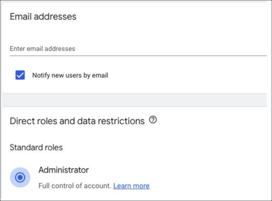 email as administrator