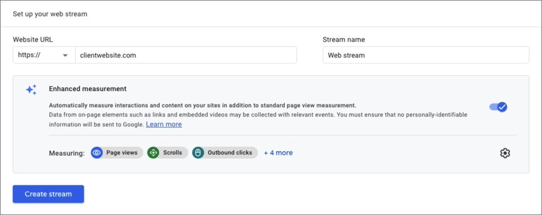 setup web data