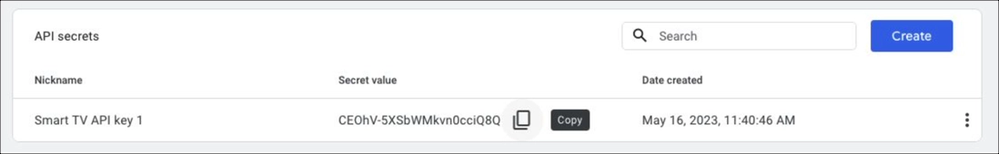 api secret value
