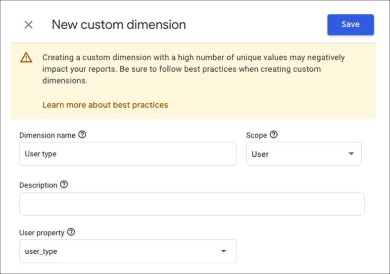 user custom dimension