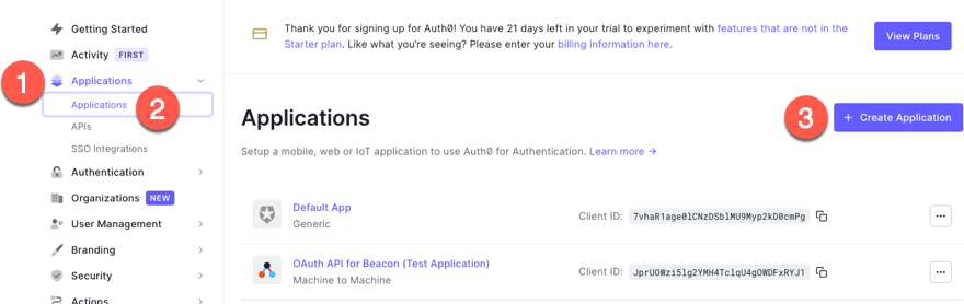 create application