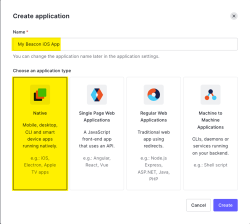 create native app completed form