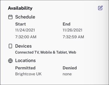 Availability configured