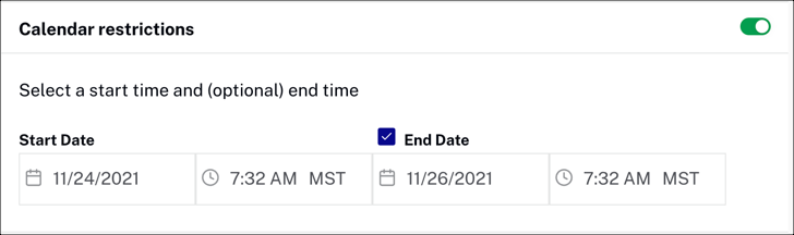 End date