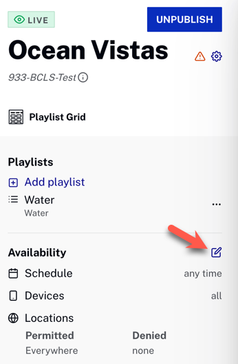 Edit availability