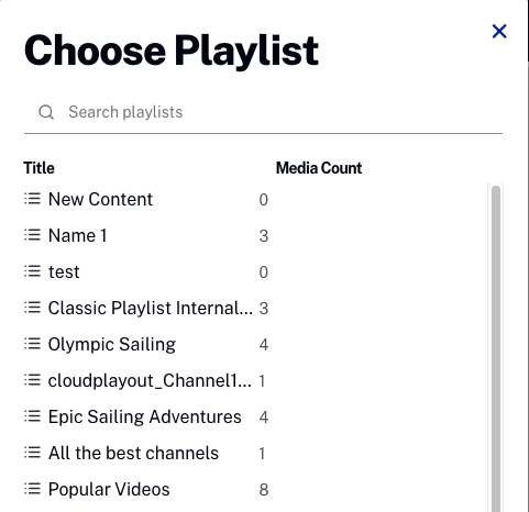 choose playlist