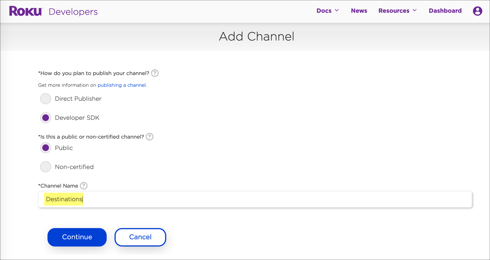 Public channel