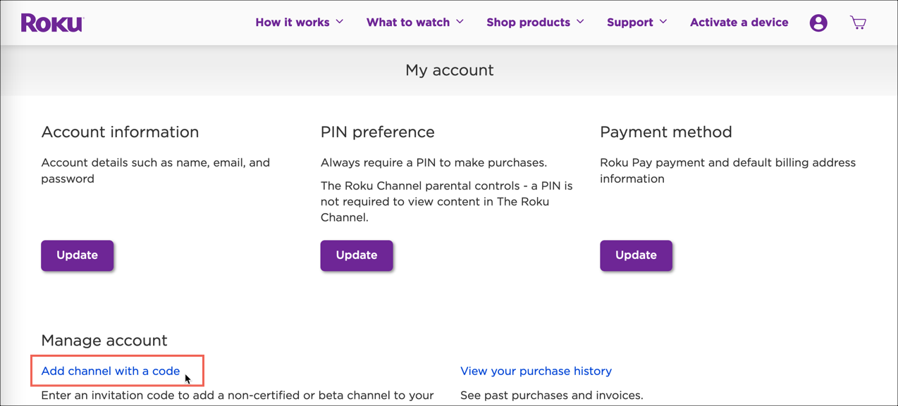 Add channel with a code