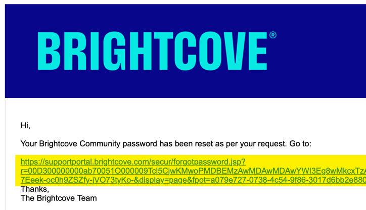 Password Reset Email